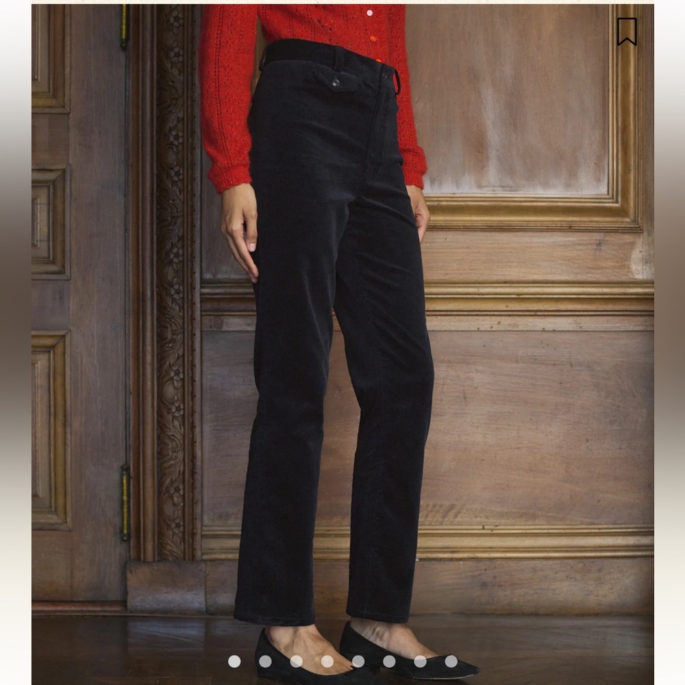 NWT Doen NADINE PANT black high rise corduroy, Size 8 / 40